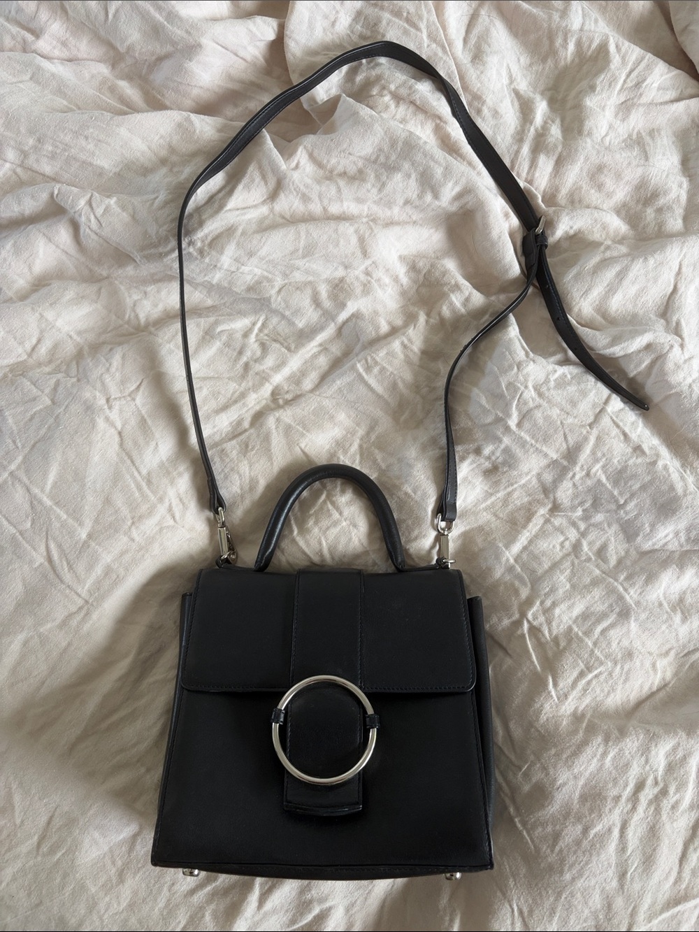 Black Structured Top-Handle or Crossbody purse